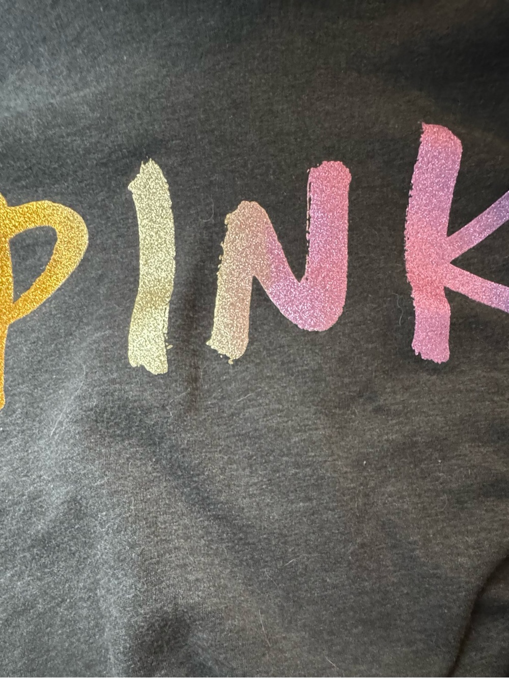 Victoria's Secret PINK Heather Gray Glitter Logo Sweatshirt Dress.